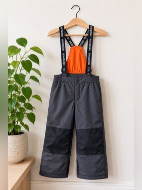 OshKosh B'Gosh Gray Snow Pants‎ Kids Size 8 Orange Trim Winter Snowboard Skiing